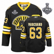 Reebok EDGE Boston Bruins Brad Marchand Black Third Authentic with Stanley Cup Finals Jersey