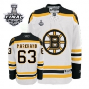 Reebok EDGE Boston Bruins Brad Marchand White Authentic with Stanley Cup Finals Jersey