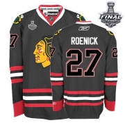 Reebok EDGE Chicago Blackhawks Jeremy Roenick Authentic Black With Stanley Cup Finals Jersey