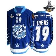 Reebok EDGE Chicago Blackhawks Jonathan Toews Authentic Blue 2011 All Star With Stanley Cup Champions Jersey