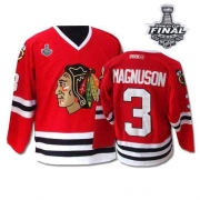CCM Chicago Blackhawks Keith Magnuson Authentic Red Throwback With Stanley Cup Finals Jersey
