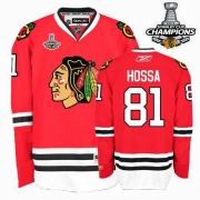 Reebok EDGE Chicago Blackhawks Marian Hossa Authentic Red With Stanley Cup Champions Jersey