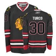 Reebok EDGE Chicago Blackhawks Marty Turco Black Authentic Jersey