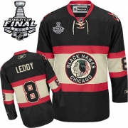 Reebok EDGE Chicago Blackhawks Nick Leddy Black New Third Authentic With Stanley Cup Finals Jersey