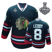Reebok EDGE Chicago Blackhawks Nick Leddy Black Authentic With Stanley Cup Finals Jersey