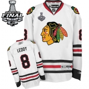 Reebok EDGE Chicago Blackhawks Nick Leddy White Authentic With Stanley Cup Finals Jersey