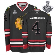 Reebok EDGE Chicago Blackhawks Niklas Hjalmarsson Black Authentic With Stanley Cup Finals Jersey