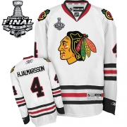 Reebok EDGE Chicago Blackhawks Niklas Hjalmarsson Authentic White With Stanley Cup Finals Jersey
