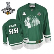 Chicago Blackhawks Patrick Kane Authentic Green St Patty's Day With Stanley Cup Champions Jersey