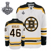 Reebok EDGE Boston Bruins David Krejci White Authentic with Stanley Cup Finals Jersey
