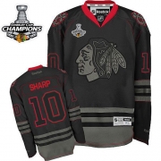 Reebok EDGE Chicago Blackhawks Patrick Sharp Black Ice Authentic With Stanley Cup Champions Jersey