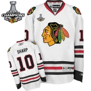 Reebok EDGE Chicago Blackhawks Patrick Sharp Authentic White With Stanley Cup Champions Jersey