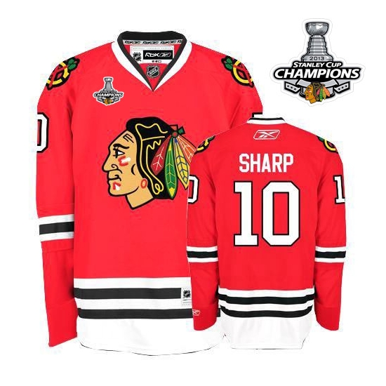 Reebok EDGE Chicago Blackhawks Patrick Sharp Authentic Red With Stanley Cup Champions Jersey