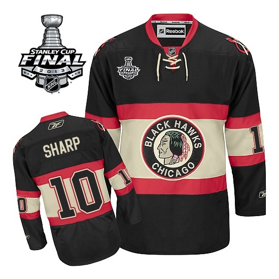 Reebok EDGE Chicago Blackhawks Patrick Sharp Authentic Black New Third With Stanley Cup Finals Jersey