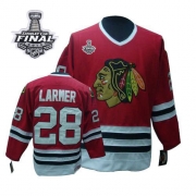 CCM Chicago Blackhawks Steve Larmer Authentic Red Throwback With Stanley Cup Finals Jersey