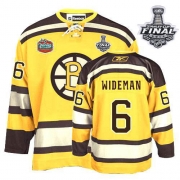 Reebok EDGE Boston Bruins Dennis Wideman Yellow Authentic Winter Classic with Stanley Cup Finals Jersey
