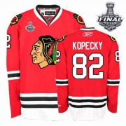 Reebok EDGE Chicago Blackhawks Tomas Kopecky Authentic Red With Stanley Cup Finals Jersey