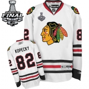 Reebok EDGE Chicago Blackhawks Tomas Kopecky Authentic White With Stanley Cup Finals Jersey