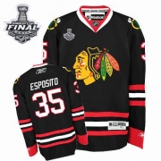 Reebok EDGE Chicago Blackhawks Tony Esposito Authentic Black With Stanley Cup Finals Jersey