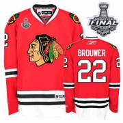 Reebok EDGE Chicago Blackhawks Troy Brouwer Authentic Red With Stanley Cup Finals Jersey