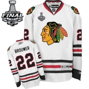 Reebok Chicago Blackhawks Troy Brouwer Premier White With Stanley Cup Finals Jersey