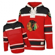 Reebok EDGE Old Time Hockey Chicago Blackhawks Blank Red Sawyer Hooded Sweatshirt Authentic Jersey