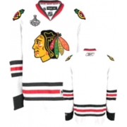 Reebok EDGE Chicago Blackhawks Authentic Blank White With Stanley Cup Finals Jersey