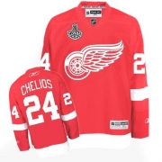Reebok EDGE Detroit Red Wings Chris Chelios Authentic Red Jersey With Stanley Cup Finals Patch