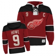 Reebok EDGE Old Time Hockey Detroit Red Wings Gordie Howe Red Sawyer Hooded Sweatshirt Authentic Jersey