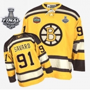Reebok EDGE Boston Bruins Marc Savard Yellow Authentic Winter Classic with Stanley Cup Finals Jersey