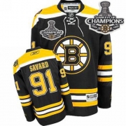 Reebok EDGE Boston Bruins Marc Savard Black Authentic With Stanley Cup Champions Jersey