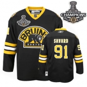 Reebok EDGE Boston Bruins Marc Savard Black Third Authentic With Stanley Cup Champions Jersey