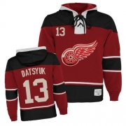 Reebok EDGE Old Time Hockey Detroit Red Wings Pavel Datsyuk Red Sawyer Hooded Sweatshirt Authentic Jersey
