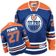 Reebok EDGE Edmonton Oilers Dustin Penner Light Blue Authentic Jersey