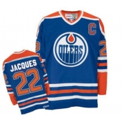 CCM Edmonton Oilers Jean-Francois Jacques Light Blue Authentic Throwback Jersey