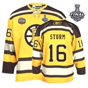 Reebok Boston Bruins Marco Sturm Yellow Premier Winter Classic with Stanley Cup Finals Jersey
