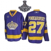 Reebok EDGE Los Angeles Kings Alexei Ponikarovsky Purple Authentic With 2012 Stanley Cup Champions Patch Jersey