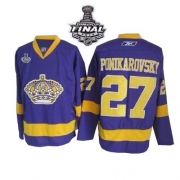 Reebok EDGE Los Angeles Kings Alexei Ponikarovsky Purple Authentic With 2012 Stanley Cup Jersey