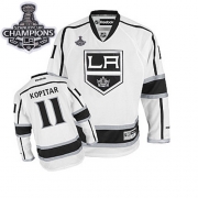 Reebok EDGE Los Angeles Kings Anze Kopitar White Road Authentic With 2012 Stanley Cup Champions Patch Jersey