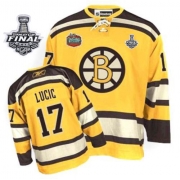 Reebok EDGE Boston Bruins Milan Lucic Yellow Authentic Winter Classic with Stanley Cup Finals Jersey