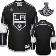 Reebok Los Angeles Kings Blank Black Premier With 2012 Stanley Cup Champions Patch Jersey