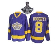 Reebok EDGE Los Angeles Kings Drew Doughty Purple Authentic With 2012 Stanley Cup Champions Patch Jersey