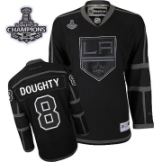 Reebok EDGE Los Angeles Kings Drew Doughty Black Ice Authentic With 2012 Stanley Cup Champions Patch Jersey