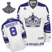 Reebok EDGE Los Angeles Kings Drew Doughty White Third Authentic With 2012 Stanley Cup Champions Patch Jersey