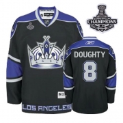 Reebok EDGE Los Angeles Kings Drew Doughty Black Third Authentic With 2012 Stanley Cup Champions Patch Jersey