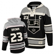 Reebok EDGE Old Time Hockey Los Angeles Kings Dustin Brown Black Sawyer Hooded Sweatshirt Authentic Jersey