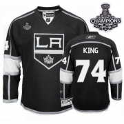 Reebok EDGE Los Angeles Kings Dwight King Black Authentic With 2012 Stanley Cup Champions Patch Jersey