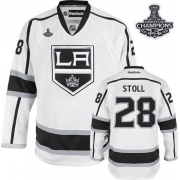 Reebok EDGE Los Angeles Kings Jarret Stoll White Road Authentic With 2012 Stanley Cup Champions Patch Jersey