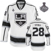 Reebok EDGE Los Angeles Kings Jarret Stoll White Road Authentic With 2012 Stanley Cup Jersey