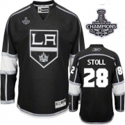 Reebok EDGE Los Angeles Kings Jarret Stoll Black Authentic With 2012 Stanley Cup Champions Patch Jersey